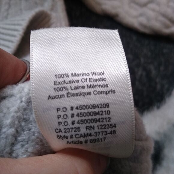 Wilfred Aritzia Merino Wool Cable Knit V Neck Sweater Grey XS - Picture 3 of 6